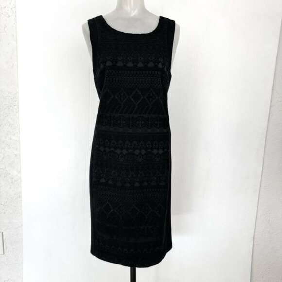 Rebecca Minkoff Jackson sheath dress black geometric textured metallic size 10 - Picture 2 of 10